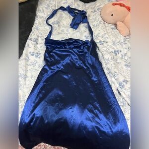 Zaful Deep Blue Satin Dress